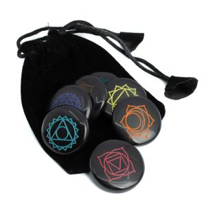 Piedras Preciosas Chakra Ágata Negra en Bolsa - set de 7