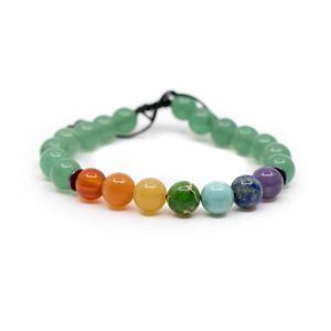 Pulsera de Aventurina Verde con 7 Chakras