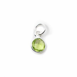 Colgante de Piedra de Nacimiento Agosto Peridota Plata 925 (6 mm)