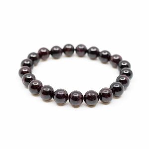 Pulsera de Piedras Preciosas Rojo Granate (18 cm/ cuentas de 8 mm)