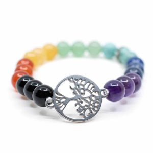 Pulsera de Gemas 7 Chakras con el Árbol de la Vida