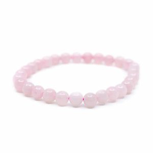 Pulsera de Cuarzo Rosa (18 cm/ cuentas de 6 mm)