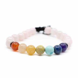 Pulsera Cuarzo Rosa de 7 chakras