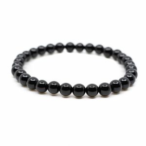 Pulsera de piedras preciosas Turmalina negra (cuentas de 6 mm)