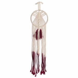 Macramé Círculo y Árbol Rojo/Blanco - 70 cm