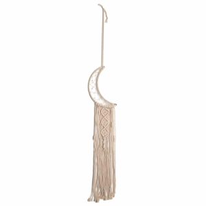 Macramé Media Luna y Doble Hélice Blanco - 60 cm