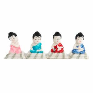 Estatuas de Buda Feliz - set de 4 - aprox. 7 cm