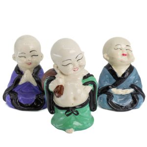 Figura de Buda Feliz Colores Alegres - set de 3 - aprox. 9cm