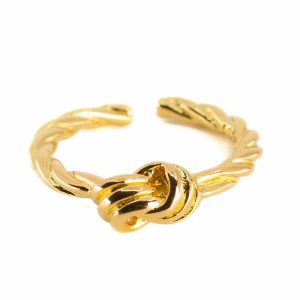 Anillo Ajustable Nudo Torcido Cobre Dorado