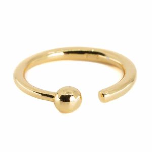 Anillo Ajustable Esfera Cobre Dorado