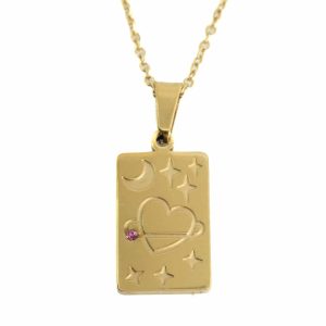 Colgante de Acero Dorado Corazón (20 mm)