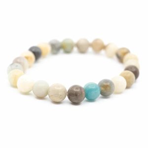 Pulsera de Piedras Preciosas Amazonita Mala Elástica