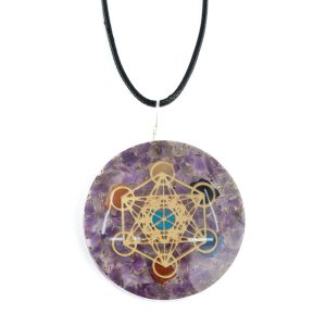 Colgante de Orgonita Chakra de Metatrón Amatista