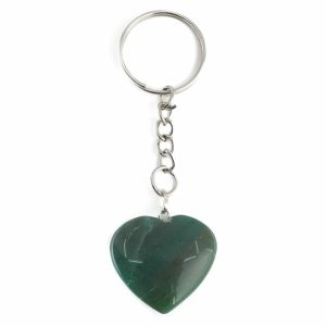 Llavero de Piedras Preciosas Corazón de Jade (25 mm)