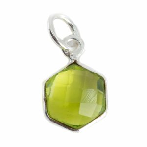 Colgante de Piedra Preciosa Peridota Hexágono - 8 mm