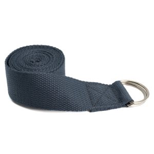 Cinturón de Yoga Anilla en D Algodón Gris (183 cm)