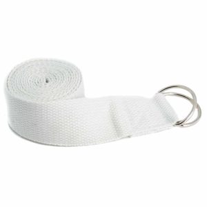 Cinturón de Yoga Anilla en D Algodón Blanco (183 cm)