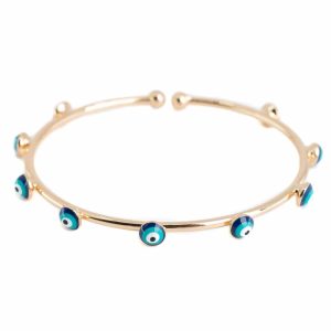 Pulsera Ajustable Mal de Ojo dorado