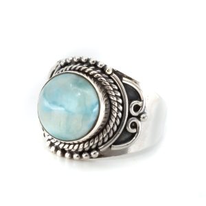 Anillo de Larimar de plata 925 "Jesahna" (talla 16)