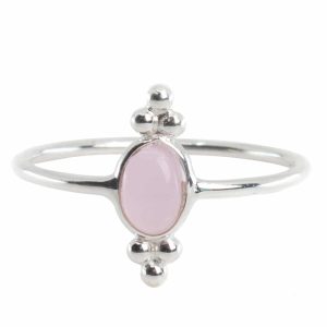 Anillo de Cuarzo Rosa - Plata 925 - Fantasía (Talla 17)