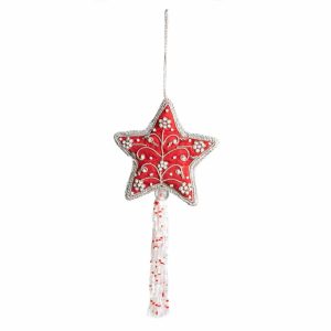 Adorno Estrella Tradicional Rojo (26 cm)